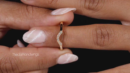 Curved Lab grown  Diamond Nesting Wedding Band