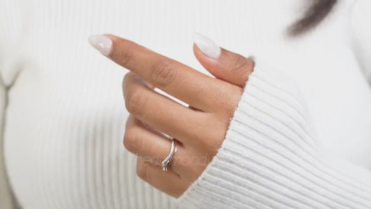 Lab Diamond V Shape Wedding Band 14K Gold, Pave Stacking Ring