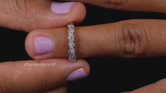 Marquise & Round Lab Grown Diamond Half Eternity Band