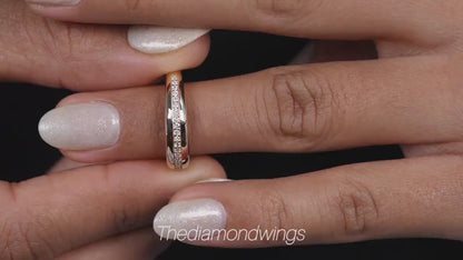 14K Gold Lab Diamond Bubble Dome Signet Ring