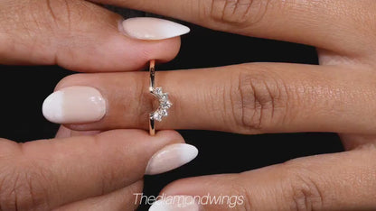 Lab Grown Diamond Curved Chevron Nesting Ring
