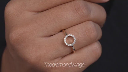 Open Circle Lab Diamond Ring – Minimalist Dainty Daily Wear Ring