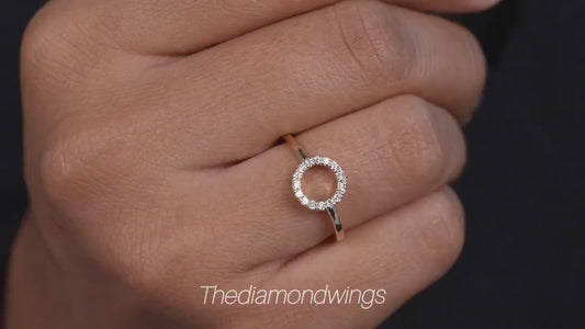 Open Circle Lab Diamond Ring – Minimalist Dainty Daily Wear Ring