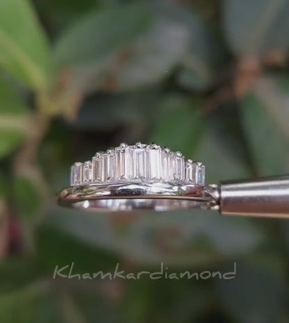 Baguette Cut Lab Diamond Ring | Bridal Wedding Band