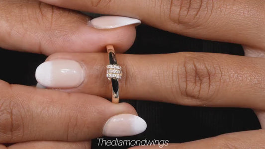 Lab Diamond Bubble Ring in 14K Gold | Dainty Minimalist Stacking Ring