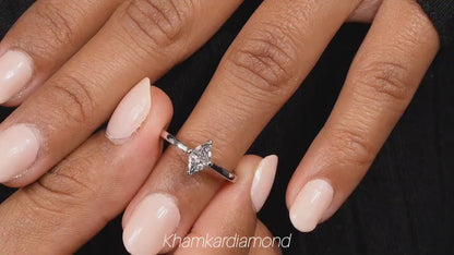 Triangle Lab Diamond Two-Stone Ring Unique Engagement Ring