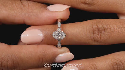1. 1.00CT Oval Lab Diamond Ring – Vintage Milgrain Engagement Ring