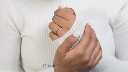 Thin Triple Stone Diamond Ring | Daily Wear Stacking Ring