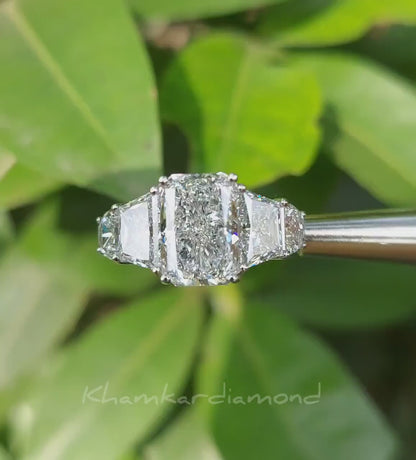 Radiant Cut Lab Grown Diamond Five Stone Engagement Ring