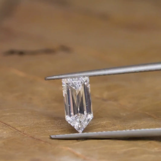 IGI Certified Bullet Cut Lab Diamond Engagement Ring | 14K White Gold