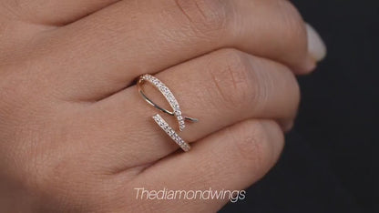 Lab Grown Diamond Crossover Pave Engagement Ring