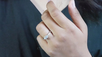 East West Marquise Lab Diamond Engagement Ring