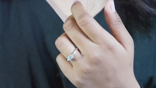 East West Marquise Lab Diamond Engagement Ring