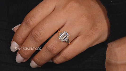 Emerald Cut Lab Grown Diamond Ring – IGI Certified Anniversary Gift for Her