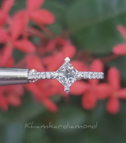 Princess Lab Diamond Ring 1CT – Wedding Ring for Her