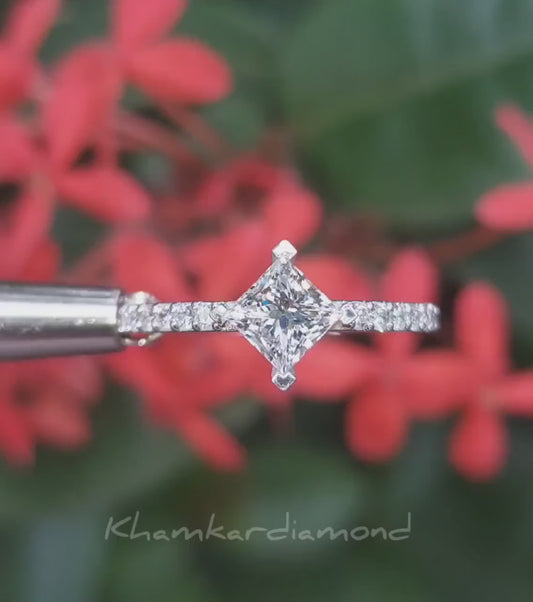 Princess Lab Diamond Ring 1CT – Wedding Ring for Her
