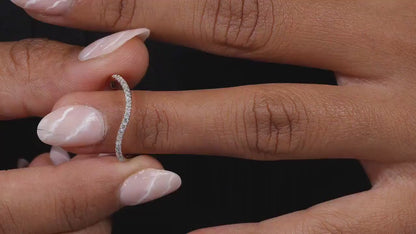 Curved Wavy Lab Diamond Band – Elegant Pavé Stacking Ring
