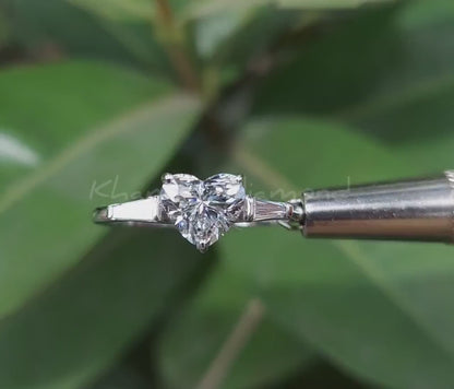 1 CT Heart Cut Lab Grown Diamond Proposal Ring for Women