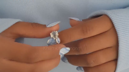 Emerald Cut Lab Diamond Three Stone Anniversary Ring for Her