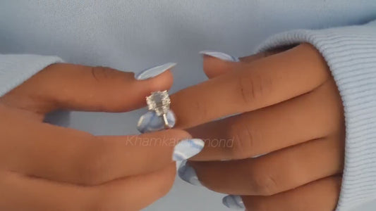 Emerald Cut Lab Diamond Three Stone Anniversary Ring for Her