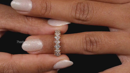 Lab Grown Diamond Cluster Wedding Band