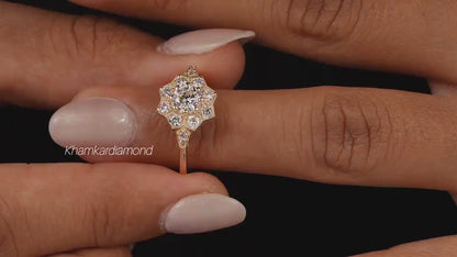 IGI Lab Grown Vintage Art Deco Diamond Ring – Engagement & Wedding Ring for Women