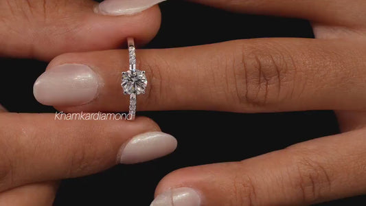 Round Lab Grown Diamond Ring | IGI Certified Engagement Ring