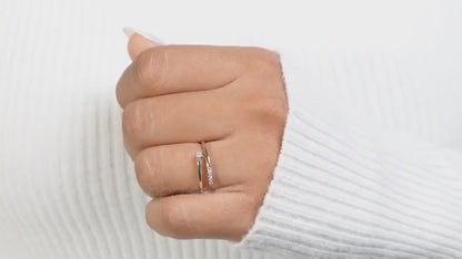 Open cuff lab diamond ring—minimal, adjustable, stackable