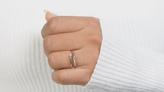 Open cuff lab diamond ring—minimal, adjustable, stackable