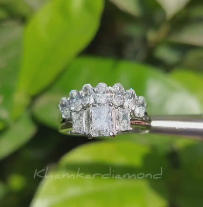 Lab Grown Diamond Bridal Ring Set – Engagement & Wedding Ring Set Gift for Her