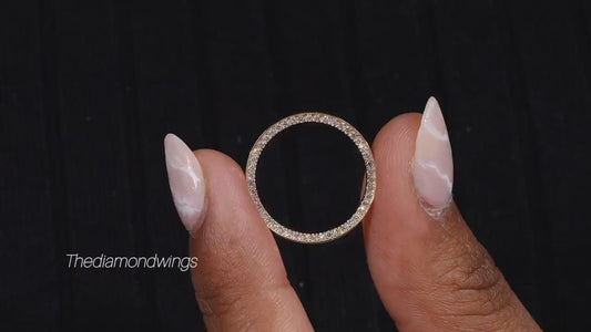 14K Gold Lab Diamond Pave Eternity Wedding Band
