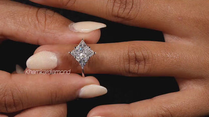 Marquise Cut Three Stone Engagement Ring.