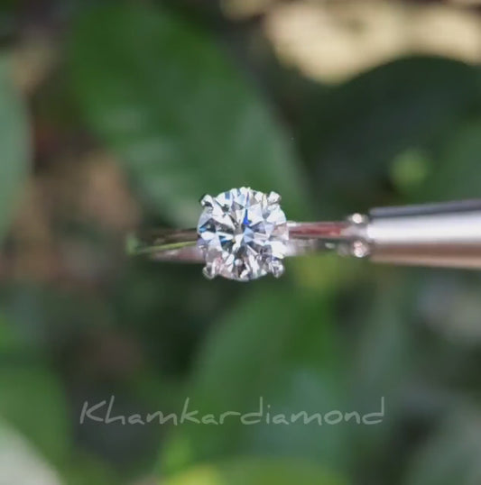 Round Lab Grown Diamond Solitaire Ring – Yellow Gold