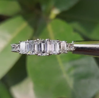 Emerald Cut Lab Diamond Eternity Band – White Gold