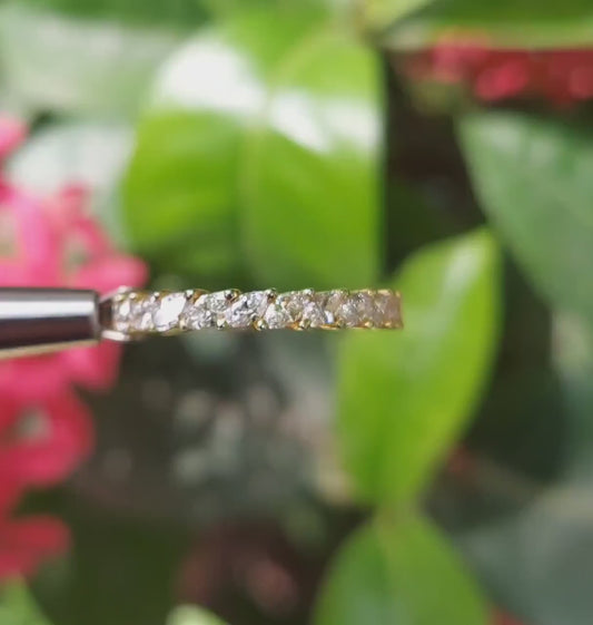 Marquise Lab Diamond Eternity Band – Yellow Gold Wedding Ring