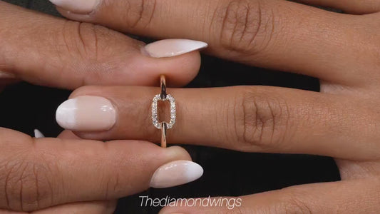 Single Link Diamond Ring Minimal Daily Wear Ring for Women