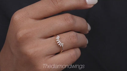 Round Lab Grown Diamond Curved Wedding Band