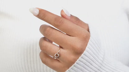 14K Gold Lab Diamond Open Circle Stackable Ring