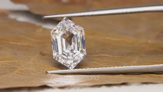 Long Hexagon Cut Lab Grown Diamond | Loose Fancy Diamond