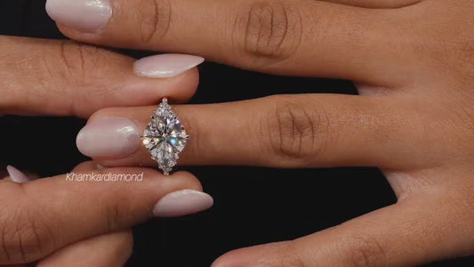 3.50CT Round Lab Diamond Snowdrift Wedding Ring For Women