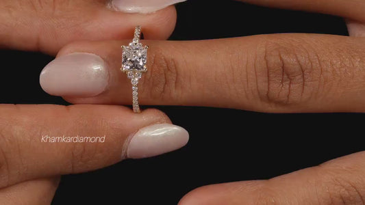 1.00 CT Princess Cut Lab Diamond Engagement Rin For Her