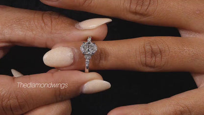 Oval Cut Lab Grown Diamond Engagement Ring in 14K White Gold