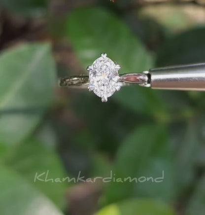 Oval Lab Grown Diamond Engagement Ring â€“ Solitaire Ring