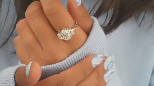 4CT Oval Lab Diamond Ring | Three Stone Wedding Ring